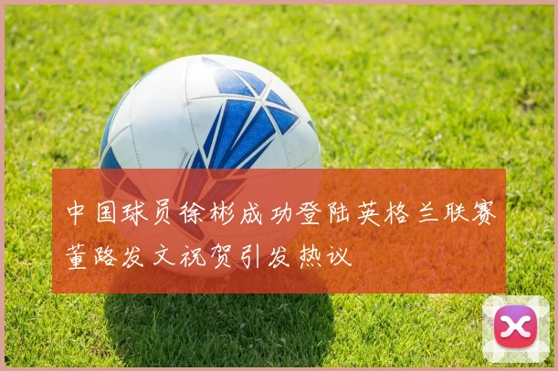 中国球员徐彬成功登陆英格兰联赛董路发文祝贺引发热议